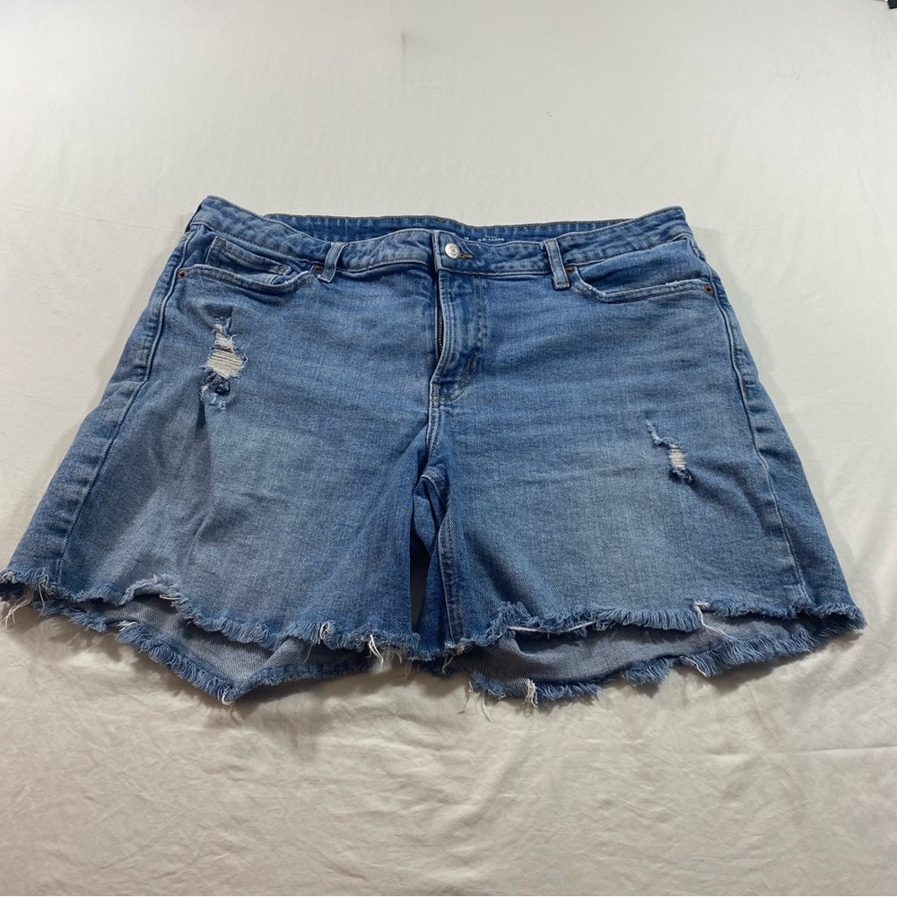 Old Navy Shorts O.G. Loose High Rise Women 18 Distressed Jean Shorts Frayed Hem - Picture 7 of 7